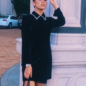 NWT Zara black velvet dress XL